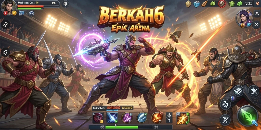 Screenshot menunjukkan pertarungan seru dalam game Fighting BERKAH6.
