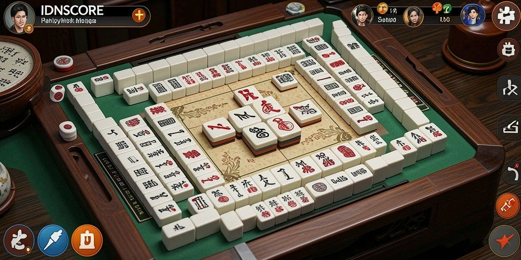 Gameplay Mahjong seru dan menantang di IDNSCORE.
