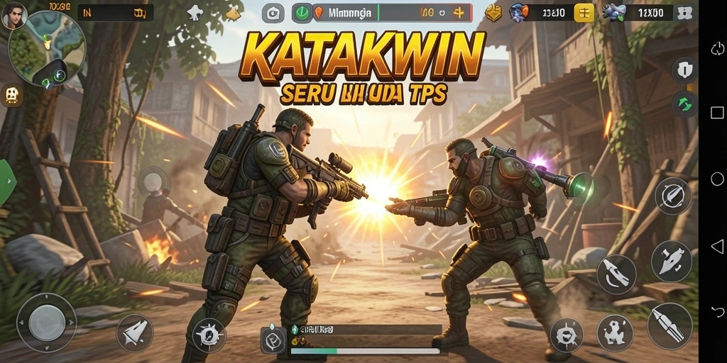 Tampilan gameplay KATAKWIN yang penuh aksi dan seru.