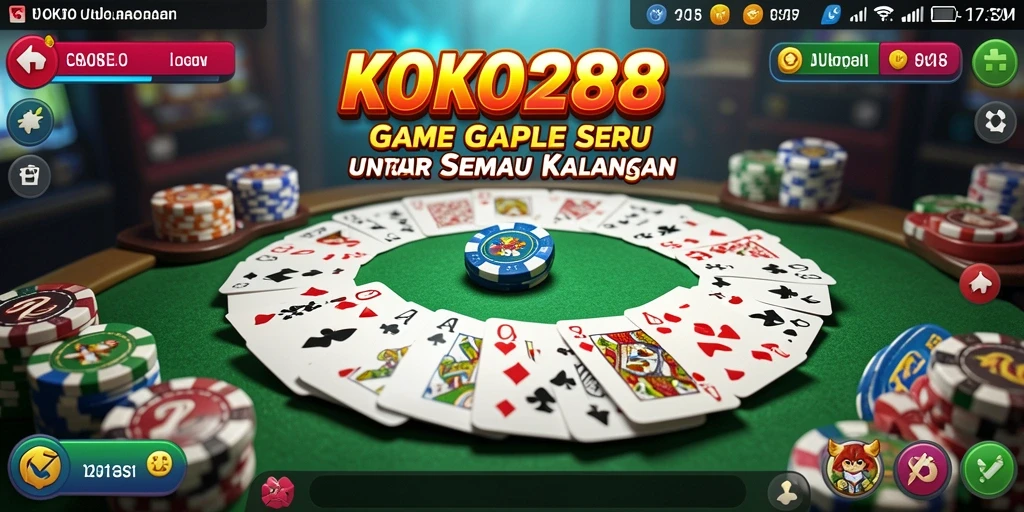 Gameplay seru KOKO288 dengan teman satu tim di gaple.