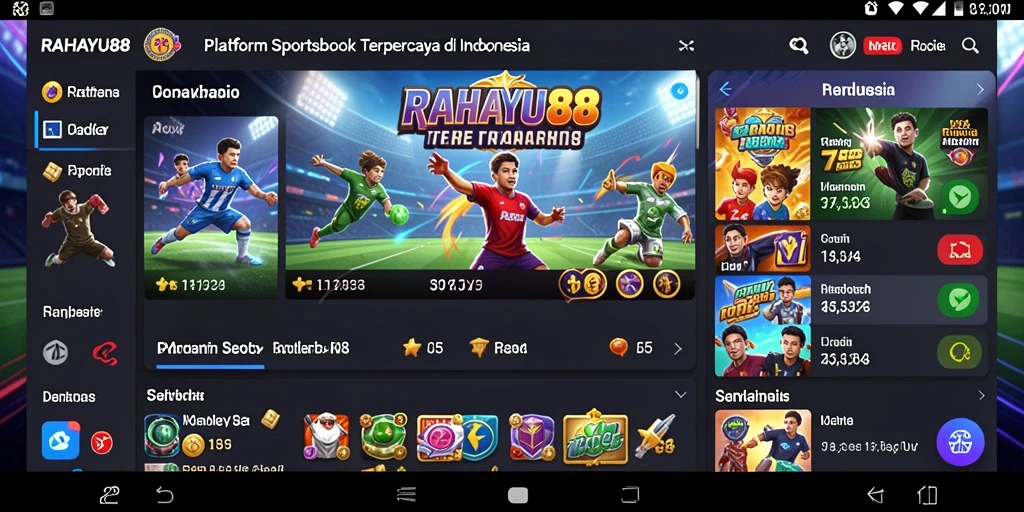 Tampilan gameplay menarik dari aplikasi Sportsbook RAHAYU88.