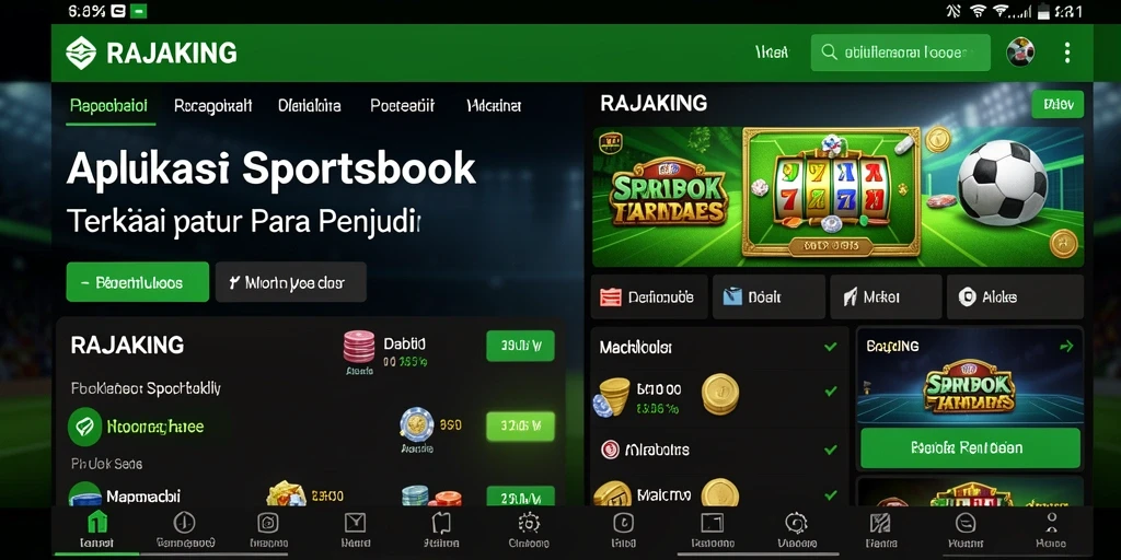 Screenshot RAJAKING menampilkan fitur taruhan olahraga yang menarik.