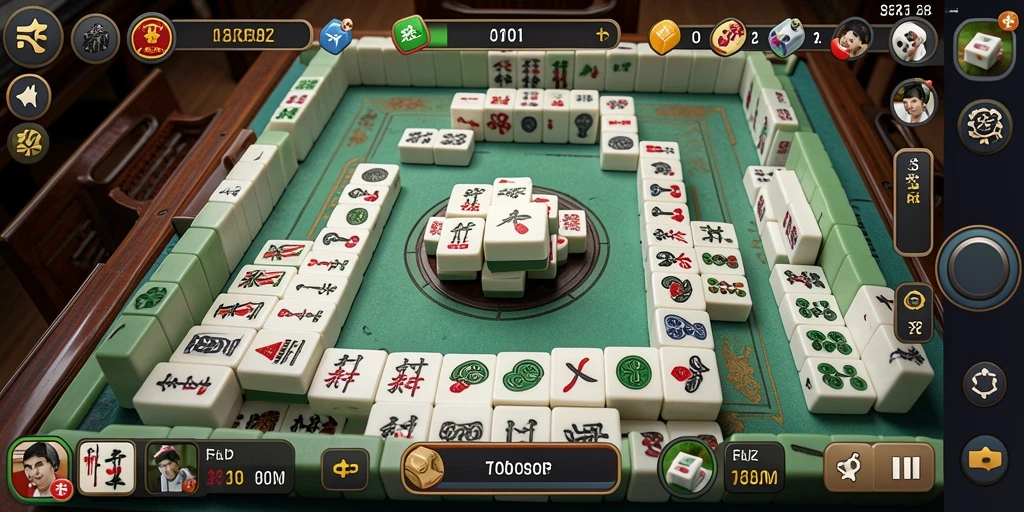 Tampilan gameplay SERURP yang menawan dengan elemen Mahjong.