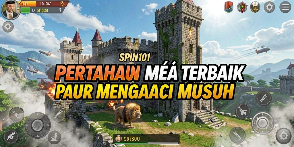 Tangkapan layar dari gameplay Tower Defense yang intens.