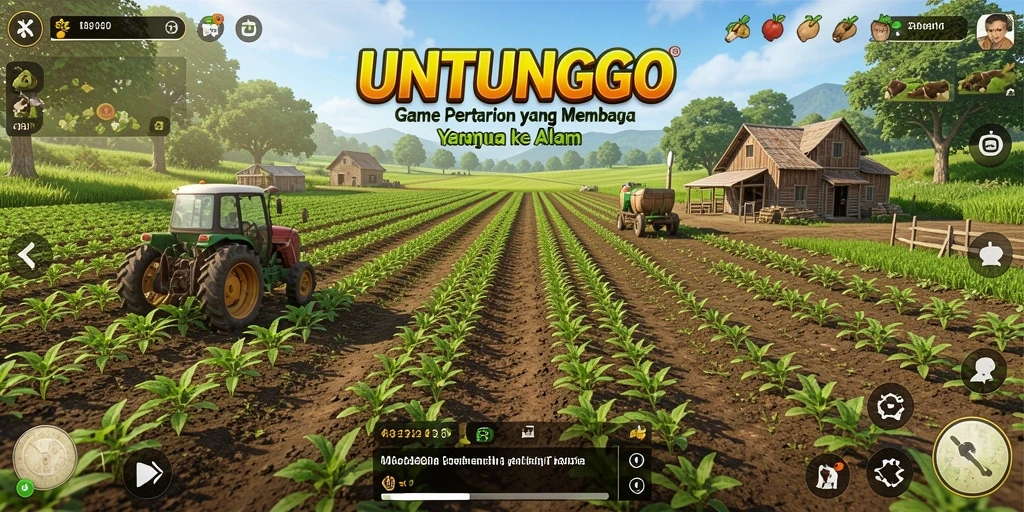 Tangkapan layar utama dari gameplay Farming UNTUNGGO yang menawan.