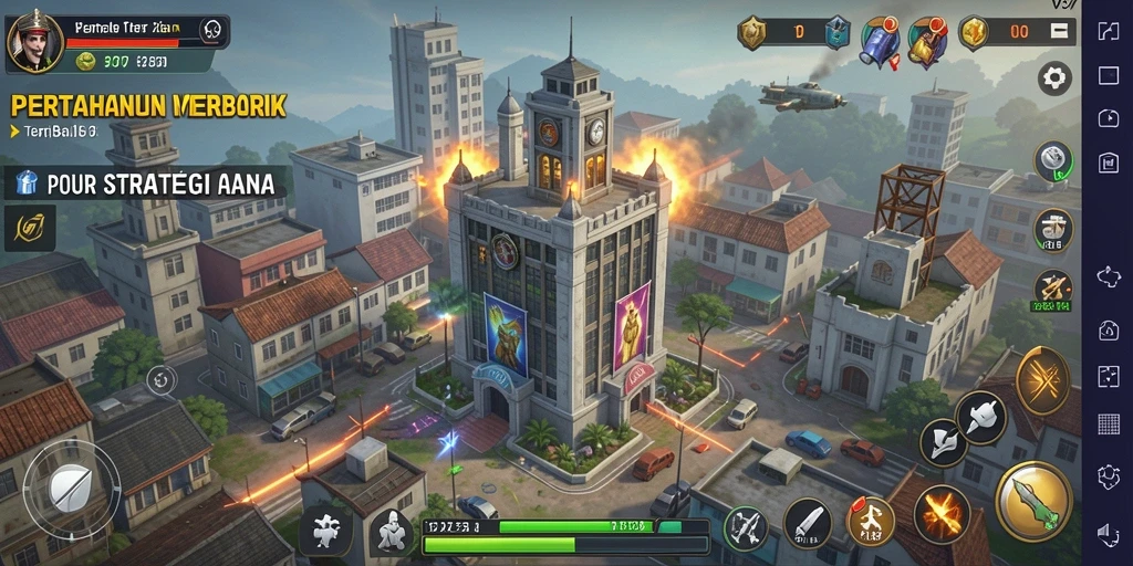 Tampilan gameplay V87 yang menarik dengan strategi Tower Defense.